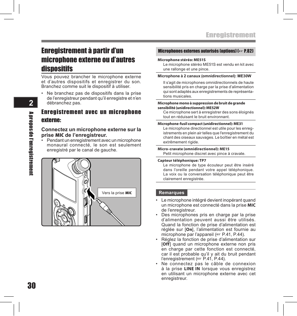 Enregistrement | Olympus LS-10S User Manual | Page 116 / 260