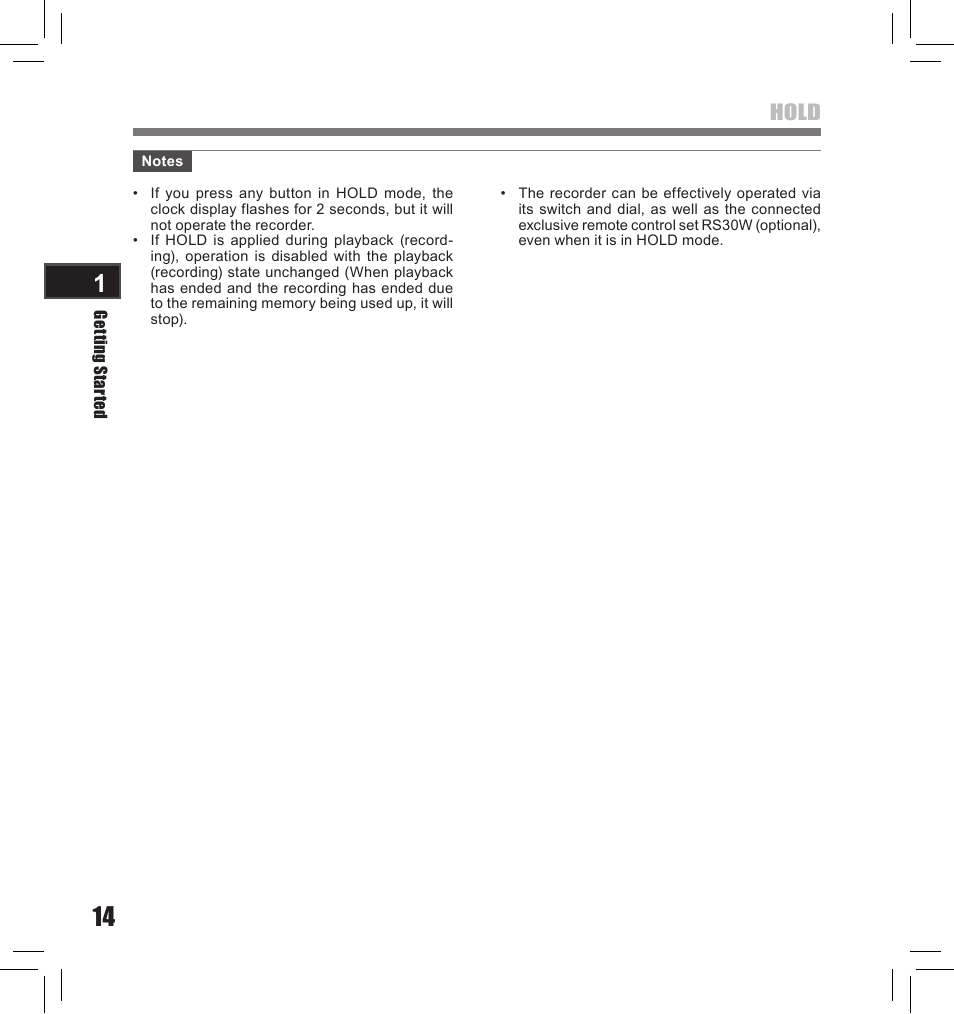 Hold | Olympus LS-10S User Manual | Page 14 / 260