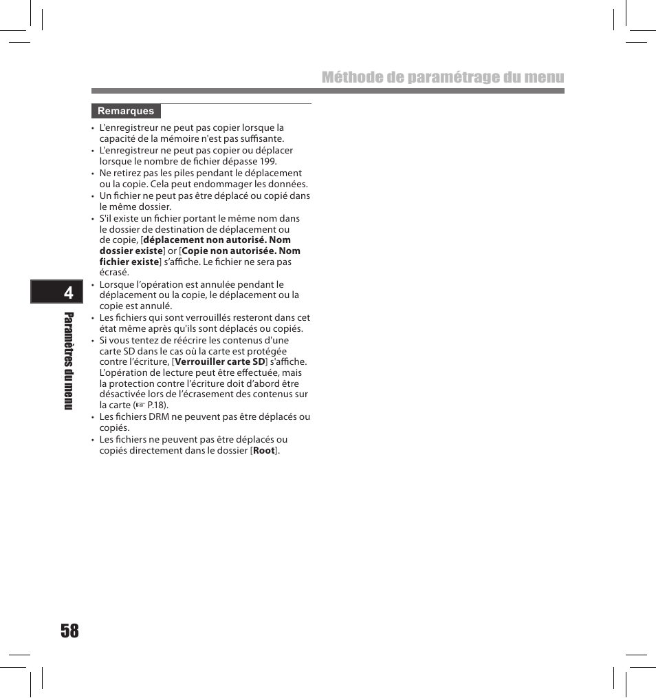 Méthode de paramétrage du menu | Olympus LS-10S User Manual | Page 144 / 260