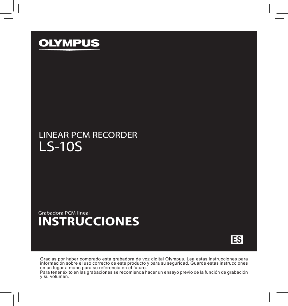 Ls-10s, Instrucciones, Es linear pcm recorder | Olympus LS-10S User Manual | Page 173 / 260