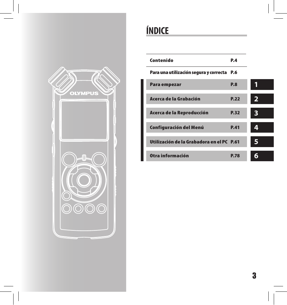 Índice | Olympus LS-10S User Manual | Page 175 / 260
