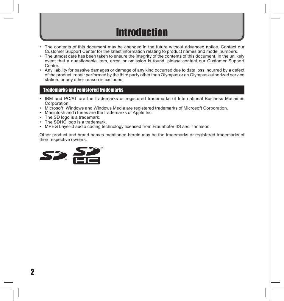 Introduction | Olympus LS-10S User Manual | Page 2 / 260