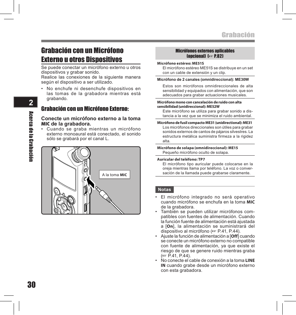 Grabación | Olympus LS-10S User Manual | Page 202 / 260