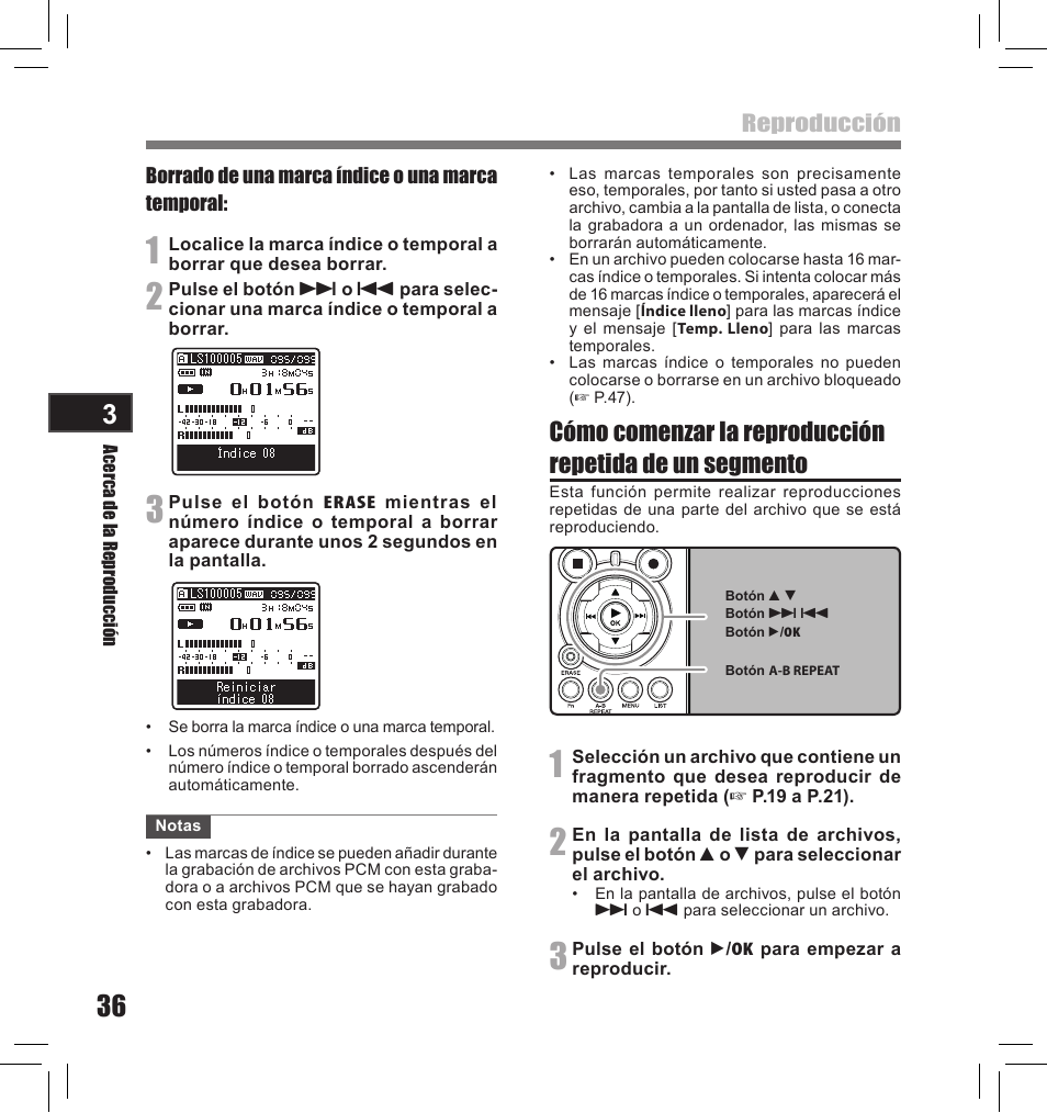 Reproducción | Olympus LS-10S User Manual | Page 208 / 260