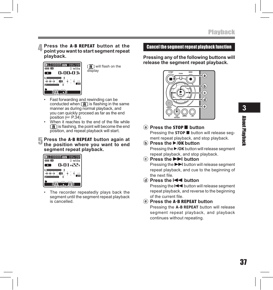 Playback | Olympus LS-10S User Manual | Page 37 / 260