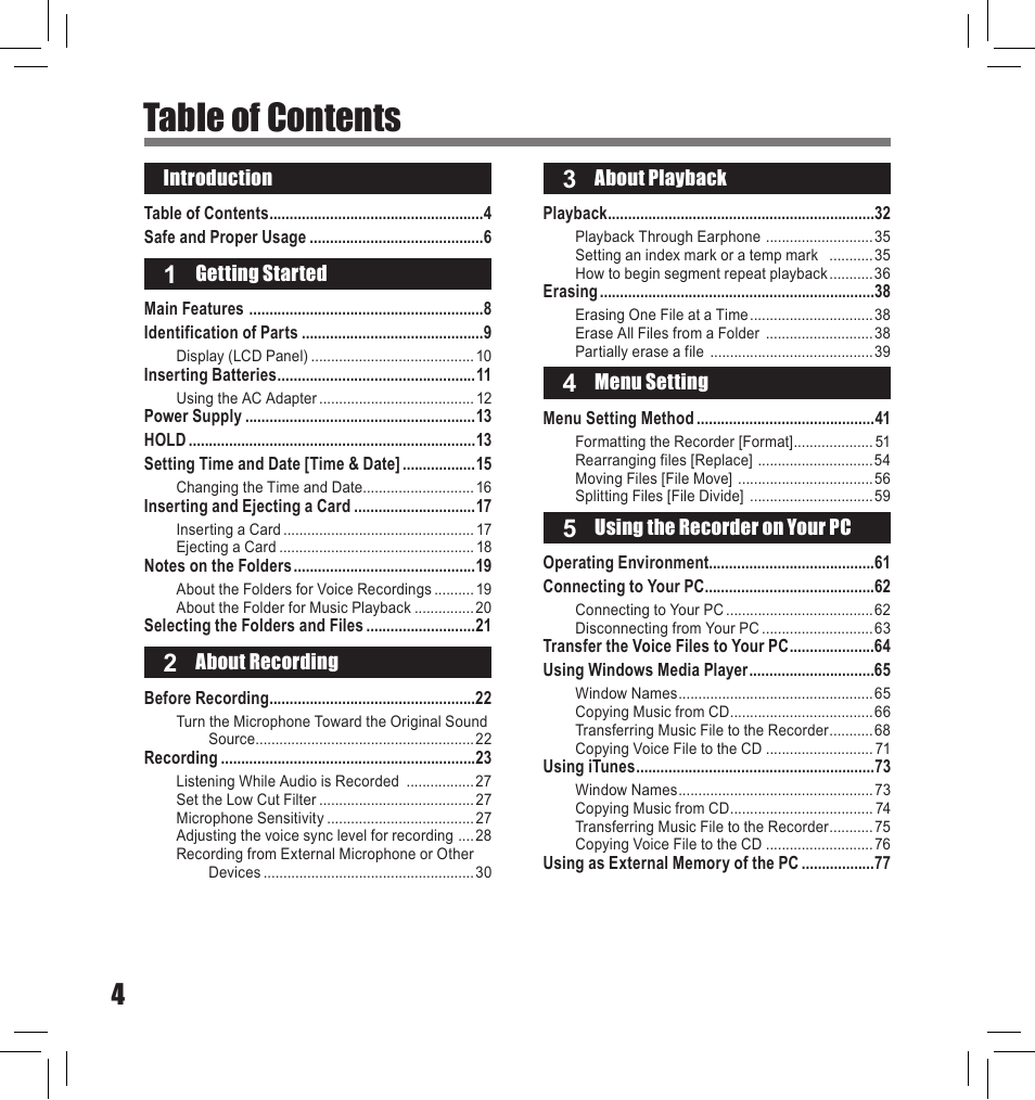 Olympus LS-10S User Manual | Page 4 / 260