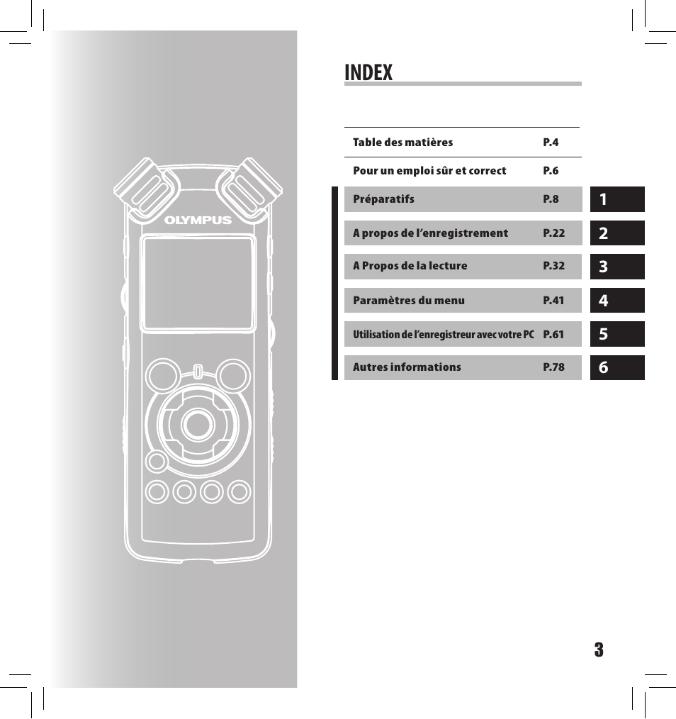 Index | Olympus LS-10S User Manual | Page 89 / 260