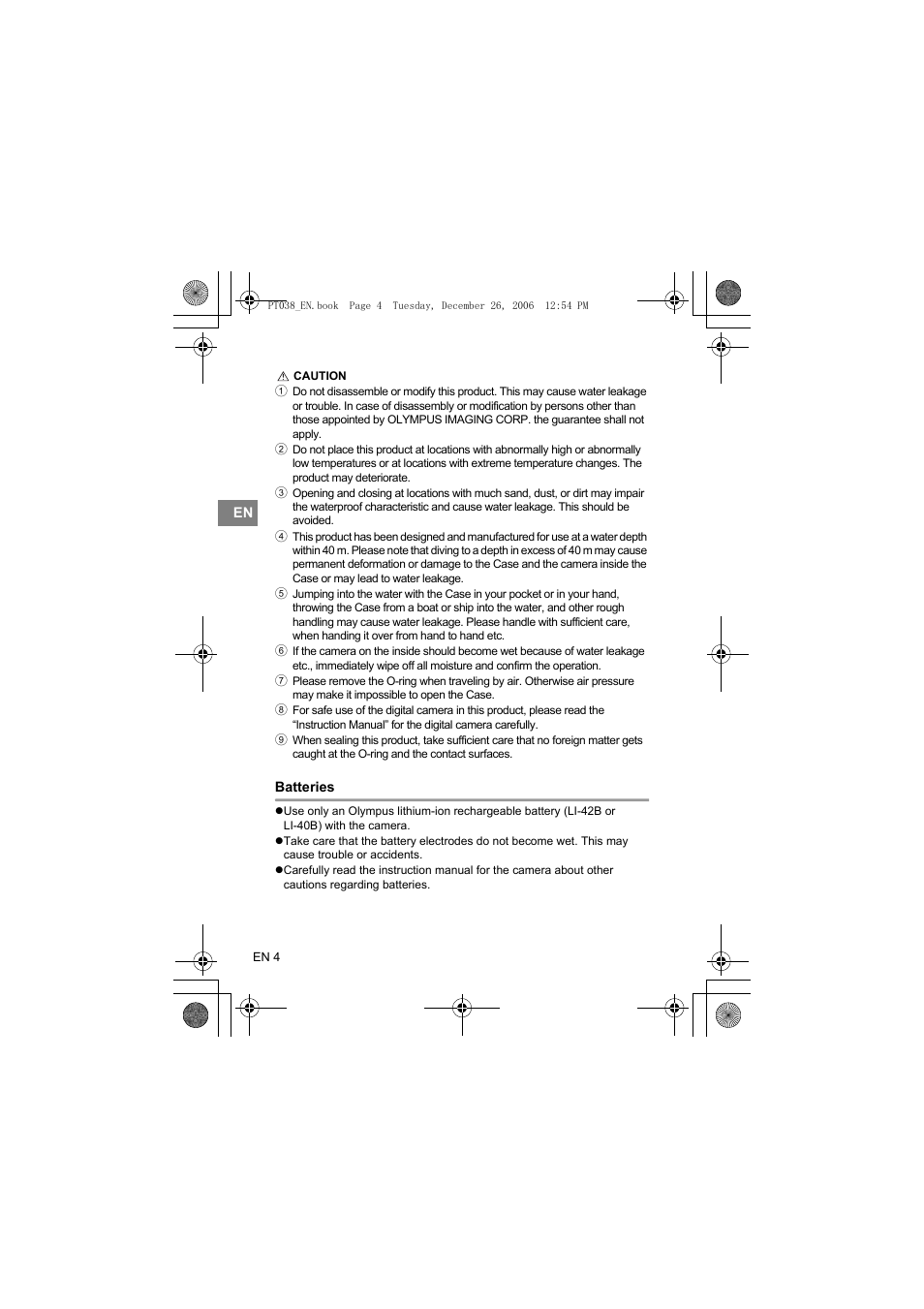 Olympus PT-038 User Manual | Page 42 / 268