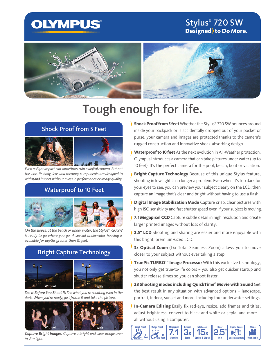 Olympus Stylus 720 SW User Manual | 2 pages