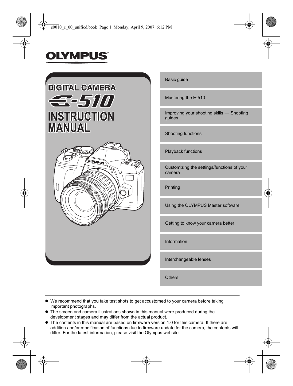 Olympus EVOLT E-510 User Manual | 140 pages