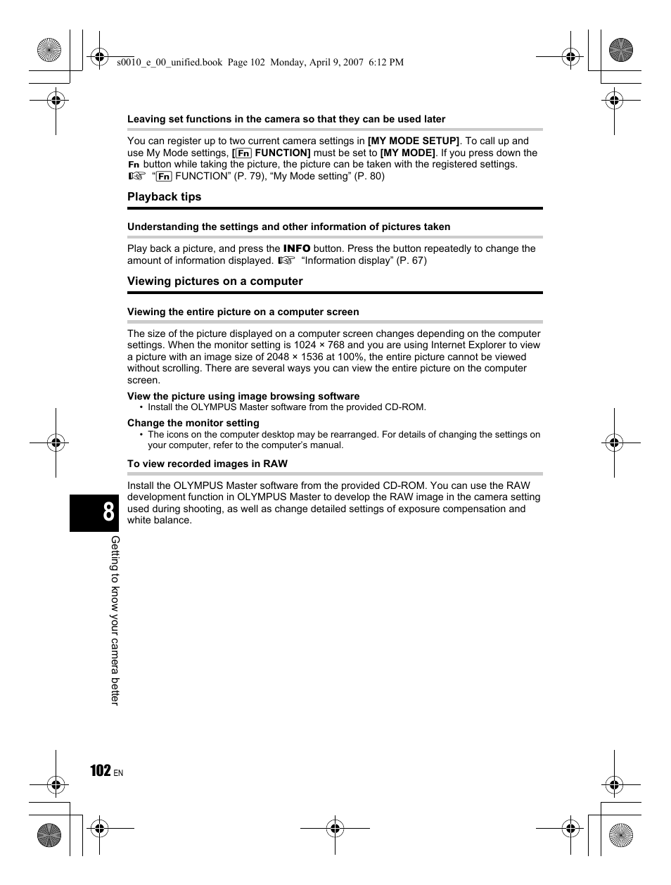 Olympus EVOLT E-510 User Manual | Page 102 / 140