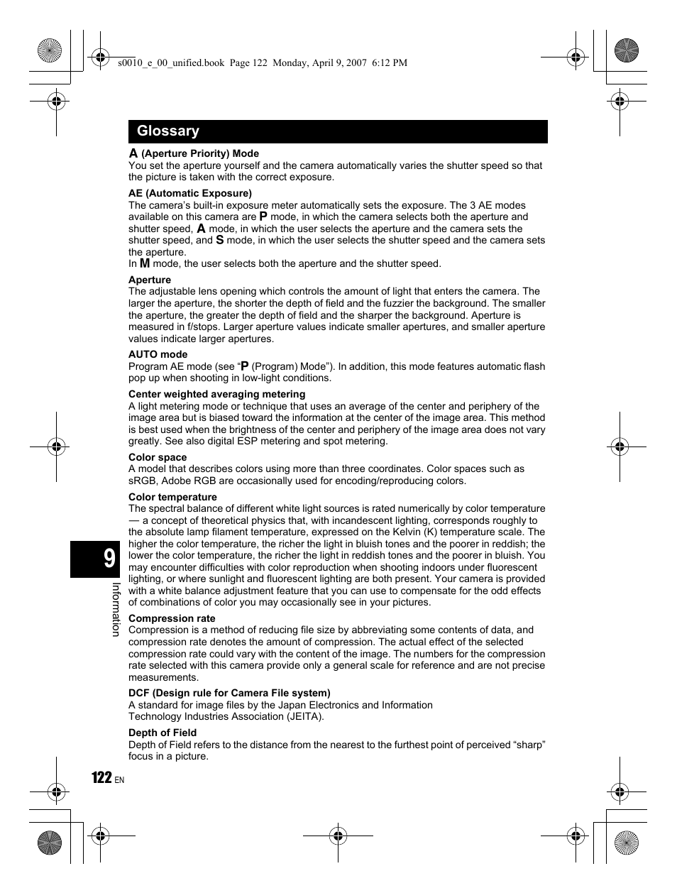 Olympus EVOLT E-510 User Manual | Page 122 / 140