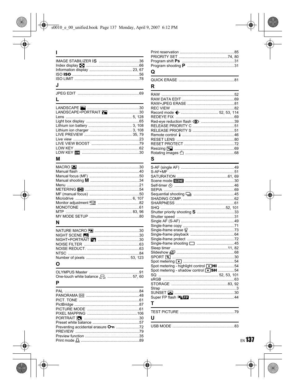 Olympus EVOLT E-510 User Manual | Page 137 / 140
