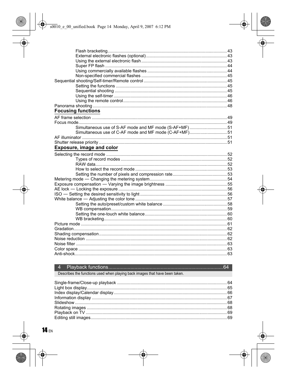 Olympus EVOLT E-510 User Manual | Page 14 / 140