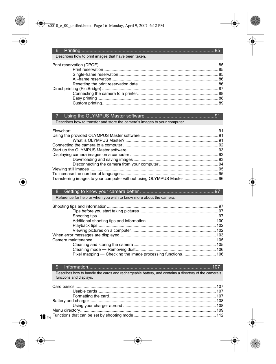 Olympus EVOLT E-510 User Manual | Page 16 / 140