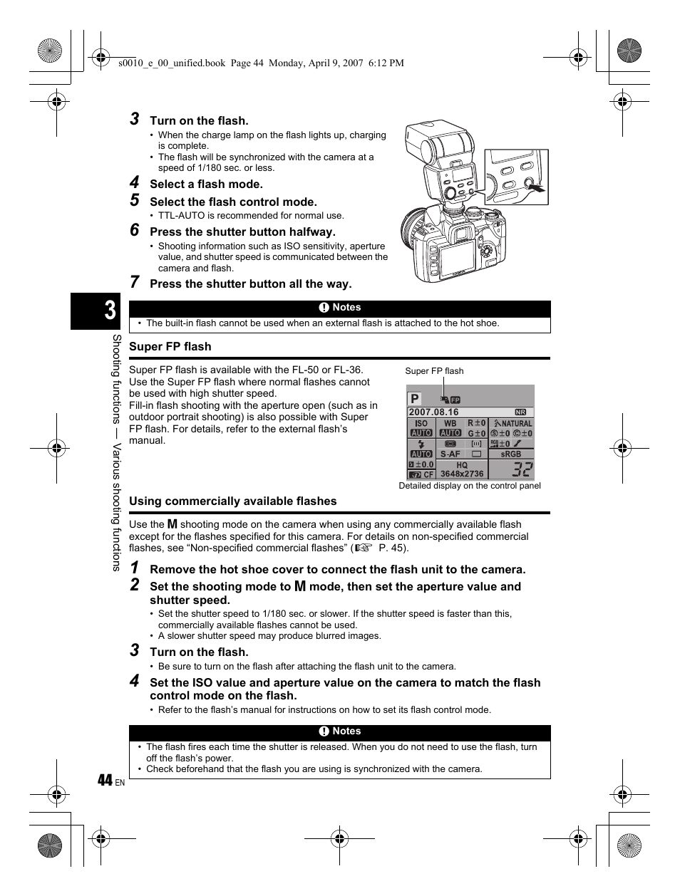 Olympus EVOLT E-510 User Manual | Page 44 / 140