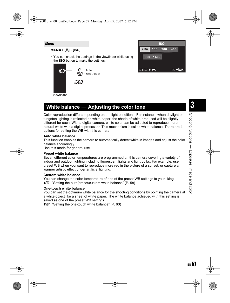 White balance k adjusting the color tone | Olympus EVOLT E-510 User Manual | Page 57 / 140