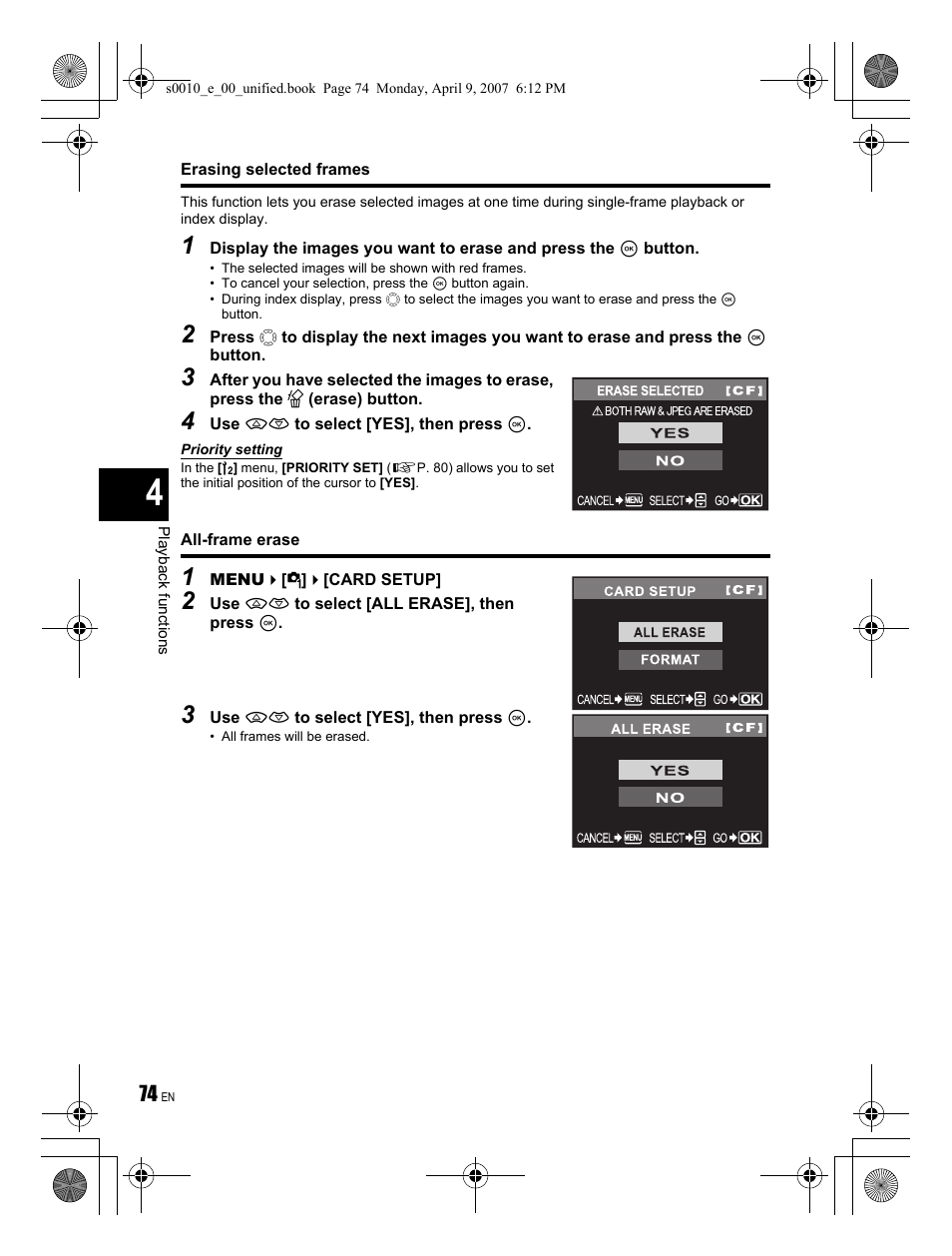 Olympus EVOLT E-510 User Manual | Page 74 / 140