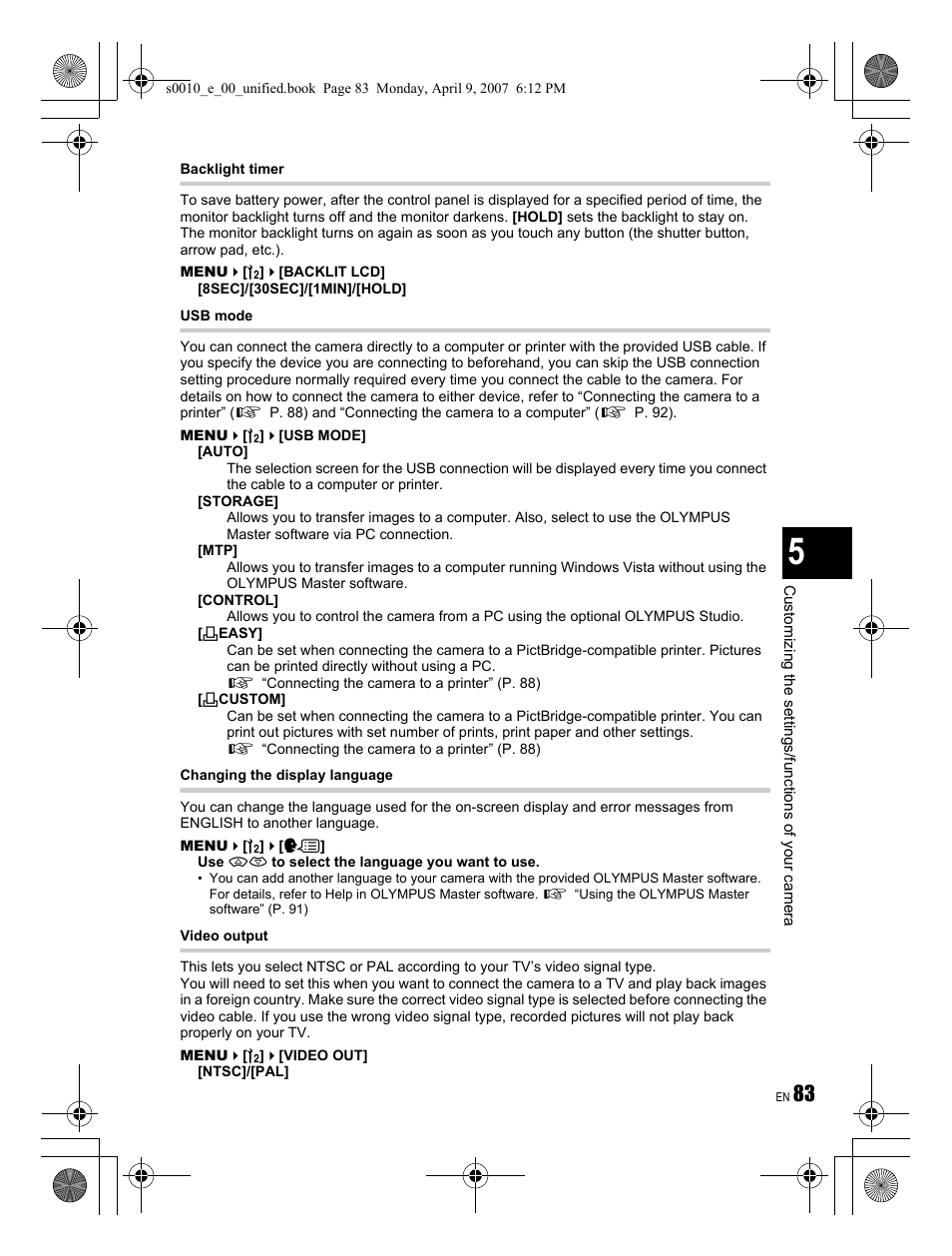 Olympus EVOLT E-510 User Manual | Page 83 / 140