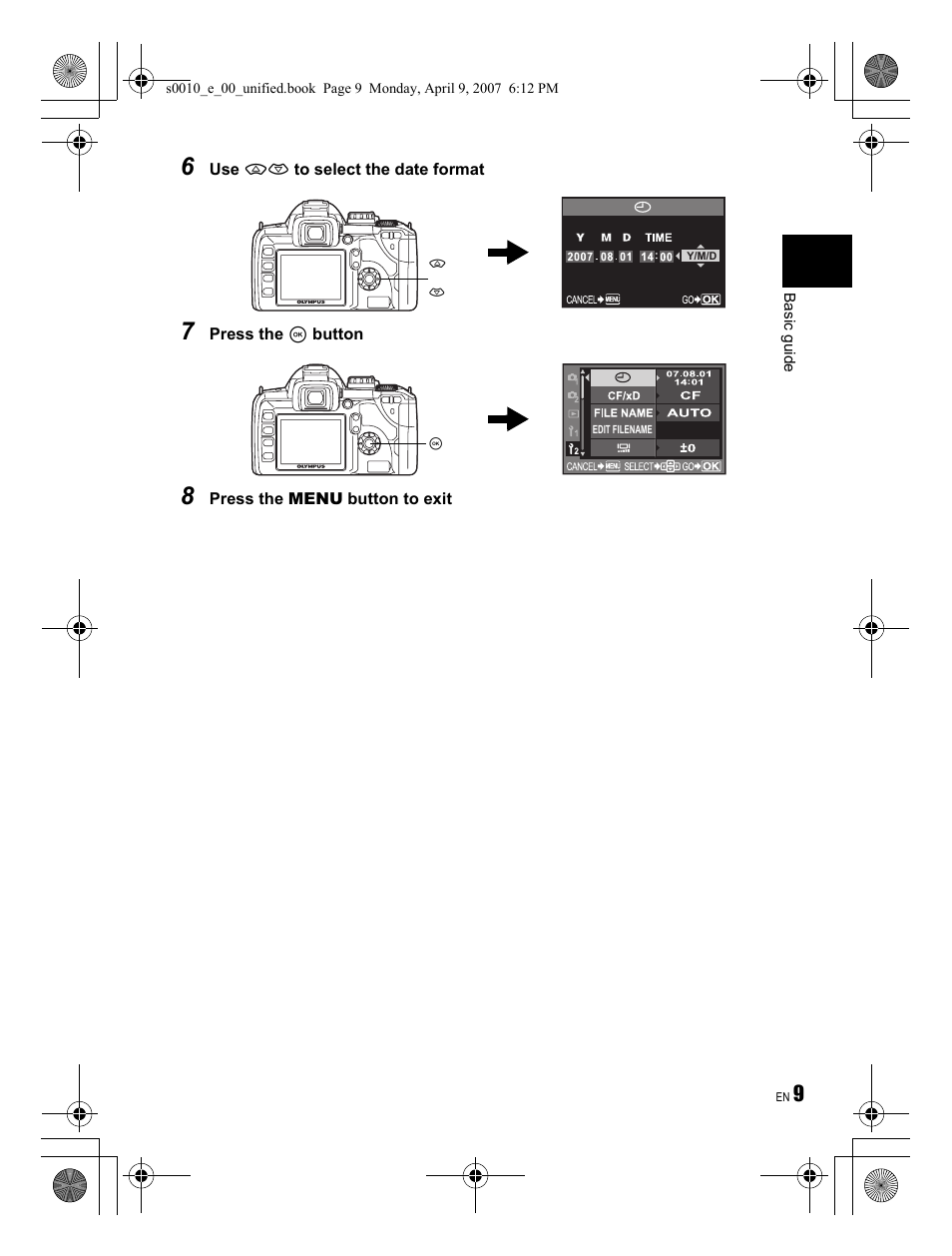 Olympus EVOLT E-510 User Manual | Page 9 / 140