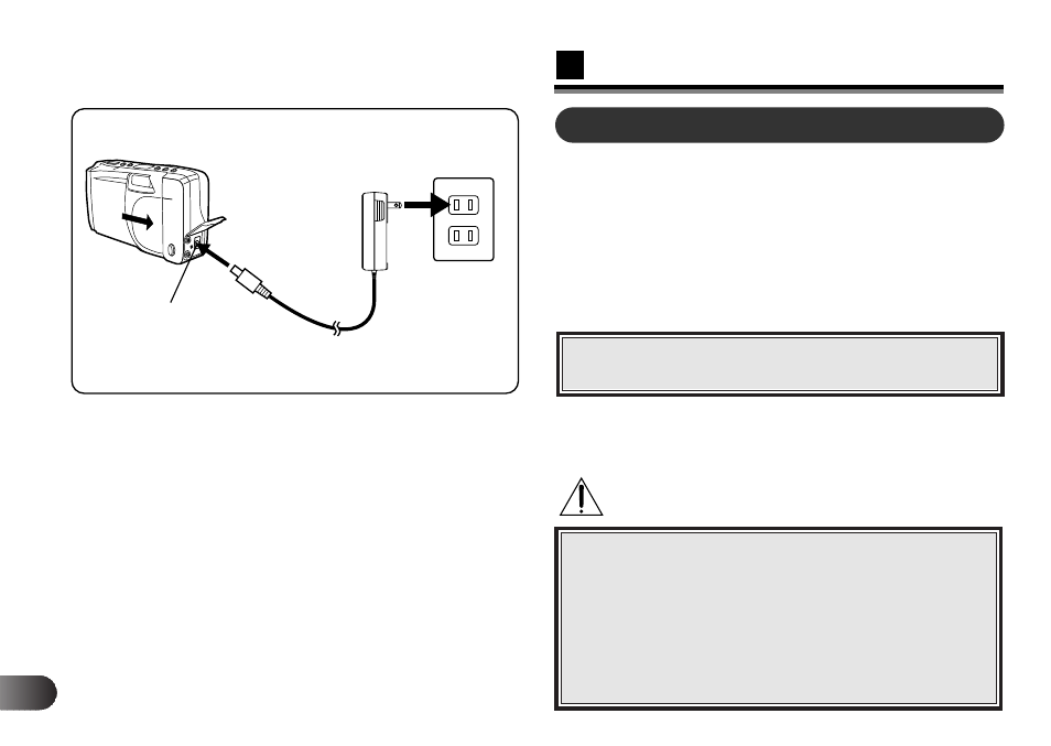Ac adapter, Using the ac adapter (optional), Warning | Olympus D-220L-D-320L Digital Cameras User Manual | Page 50 / 172