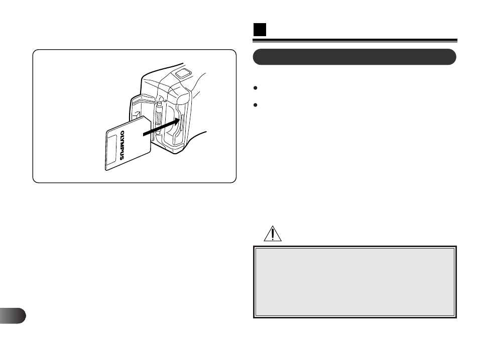 Smartmedia, Inserting smartmedia card, Caution | Olympus D-220L-D-320L Digital Cameras User Manual | Page 54 / 172