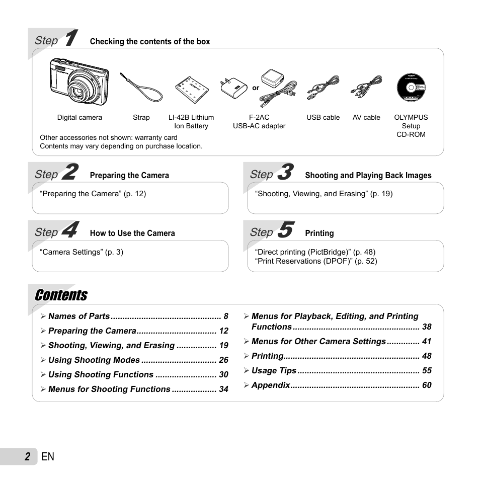 Olympus VR-320 User Manual | Page 2 / 76