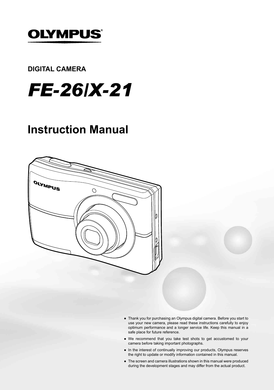 Olympus FE-26 User Manual | 60 pages