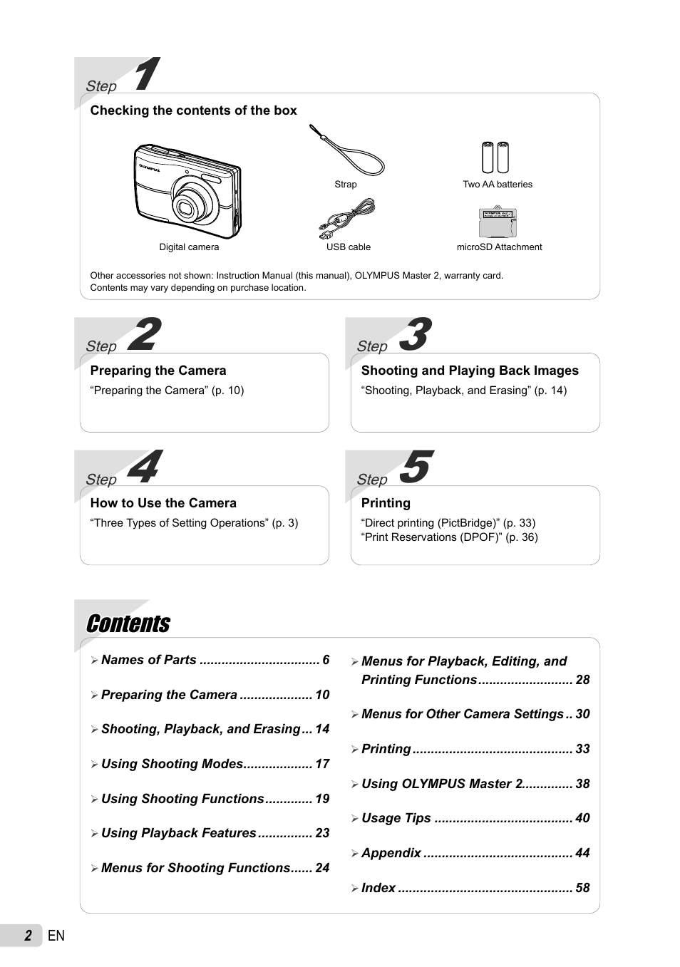 Olympus FE-26 User Manual | Page 2 / 60
