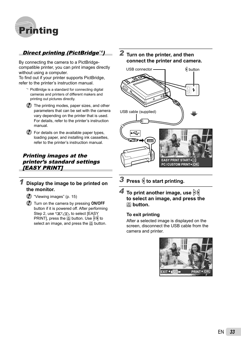 Printing | Olympus FE-26 User Manual | Page 33 / 60