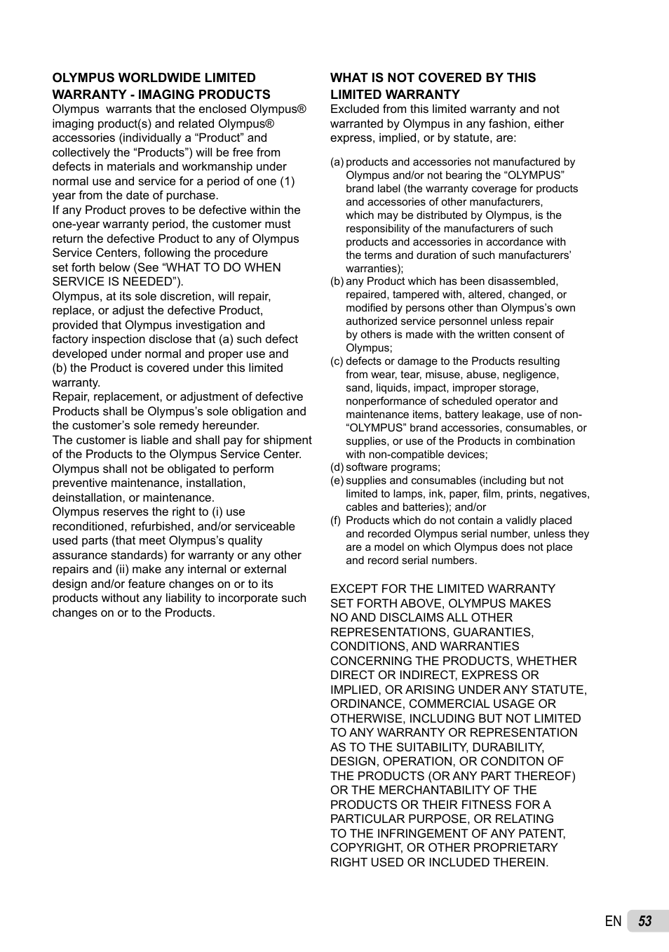 53 en | Olympus FE-26 User Manual | Page 53 / 60