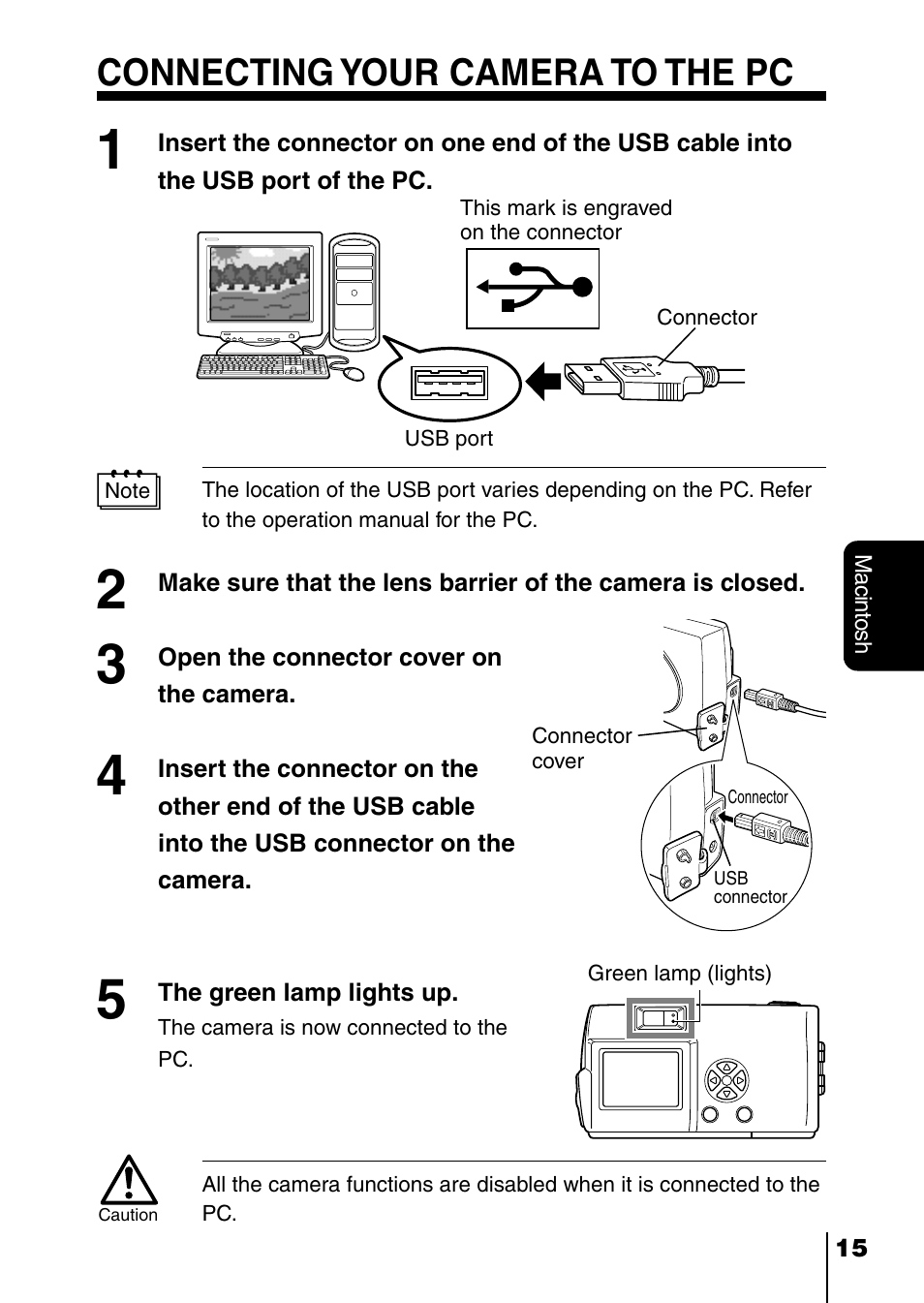 Connecting your camera to the pc | Olympus D-230 User Manual | Page 108 / 116