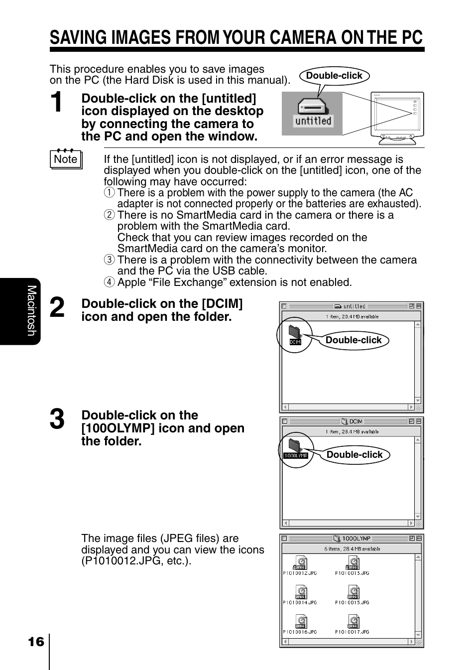 Saving images from your camera on the pc | Olympus D-230 User Manual | Page 109 / 116