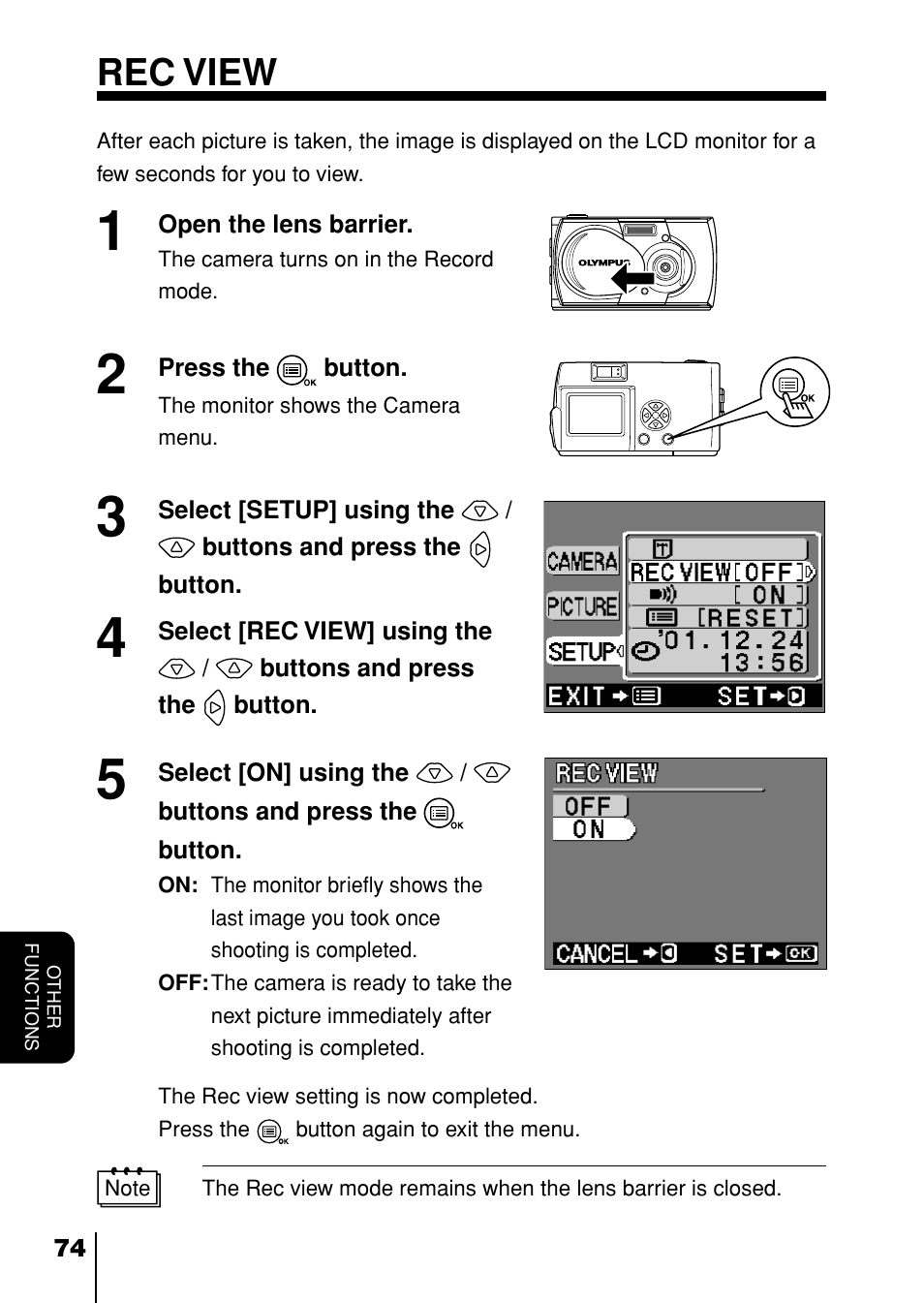 Rec view | Olympus D-230 User Manual | Page 75 / 116