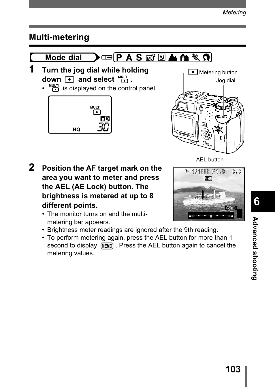 Multi-metering | Olympus C-5050 Zoom User Manual | Page 104 / 268