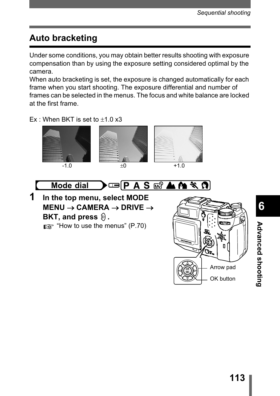 Auto bracketing | Olympus C-5050 Zoom User Manual | Page 114 / 268
