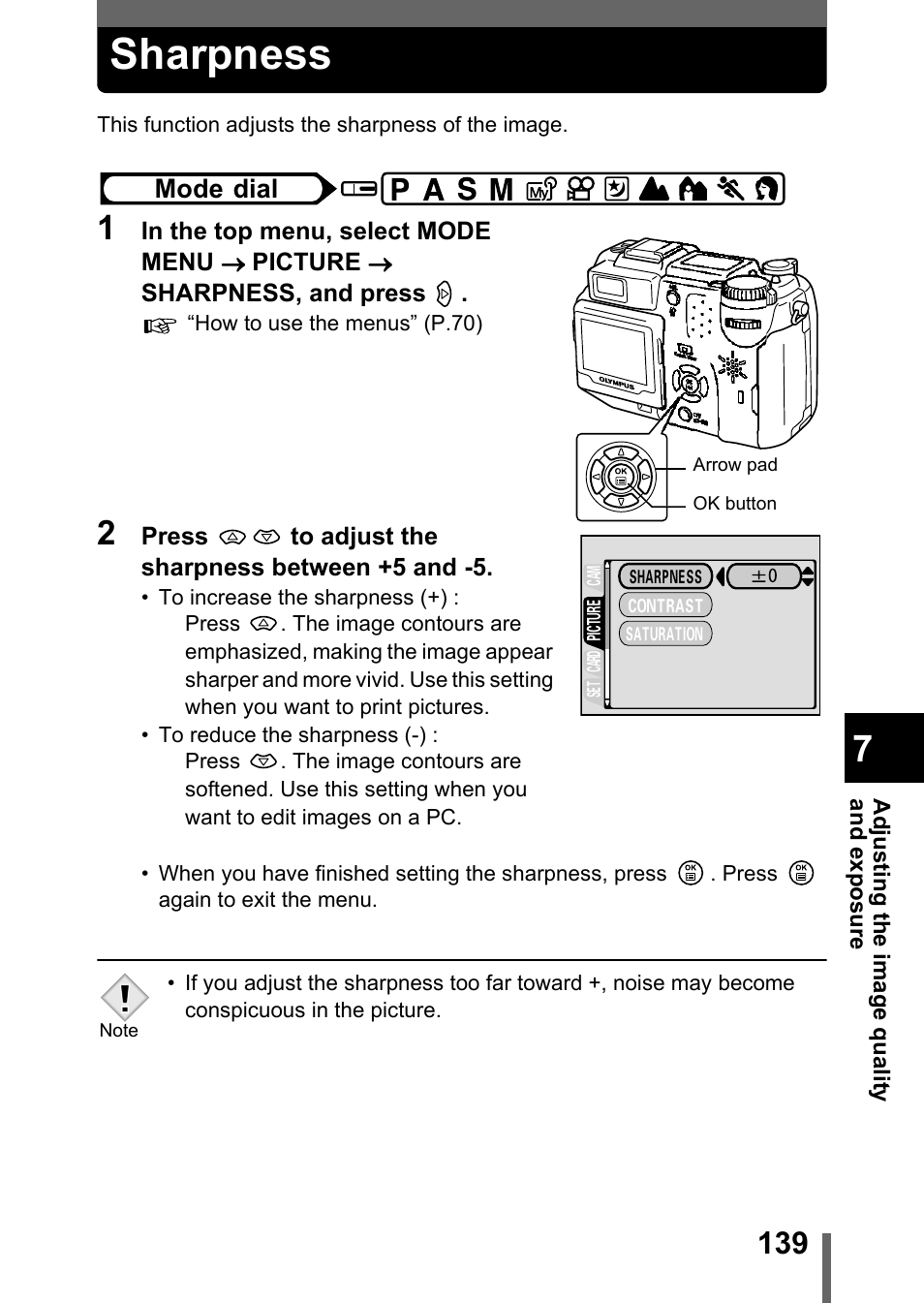 Sharpness, P.139 | Olympus C-5050 Zoom User Manual | Page 140 / 268
