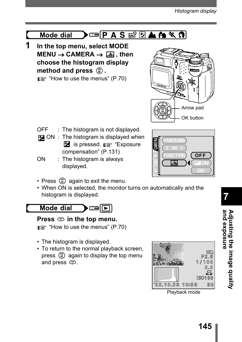 Mode dial | Olympus C-5050 Zoom User Manual | Page 146 / 268