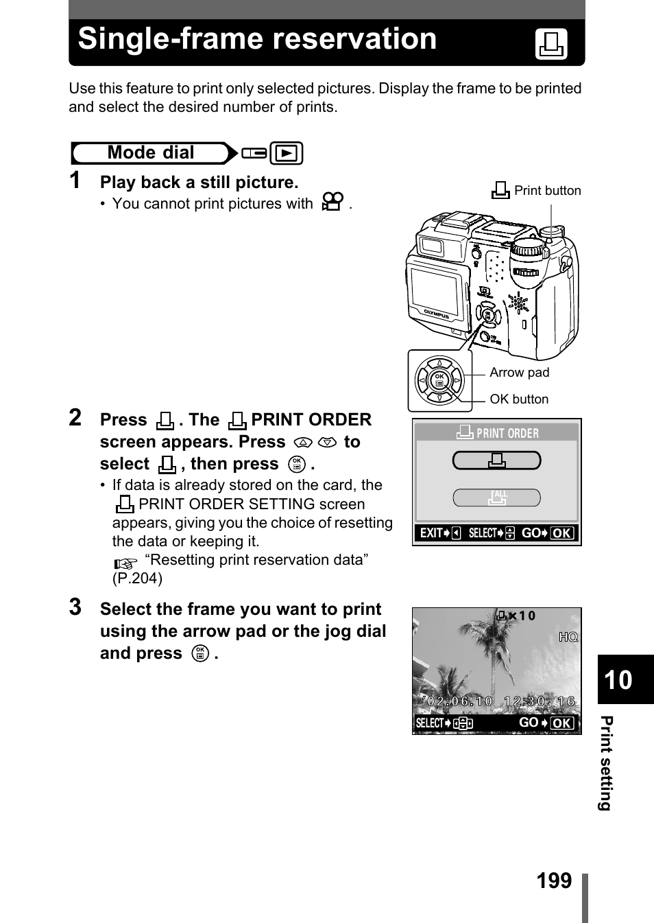 Single-frame reservation | Olympus C-5050 Zoom User Manual | Page 200 / 268