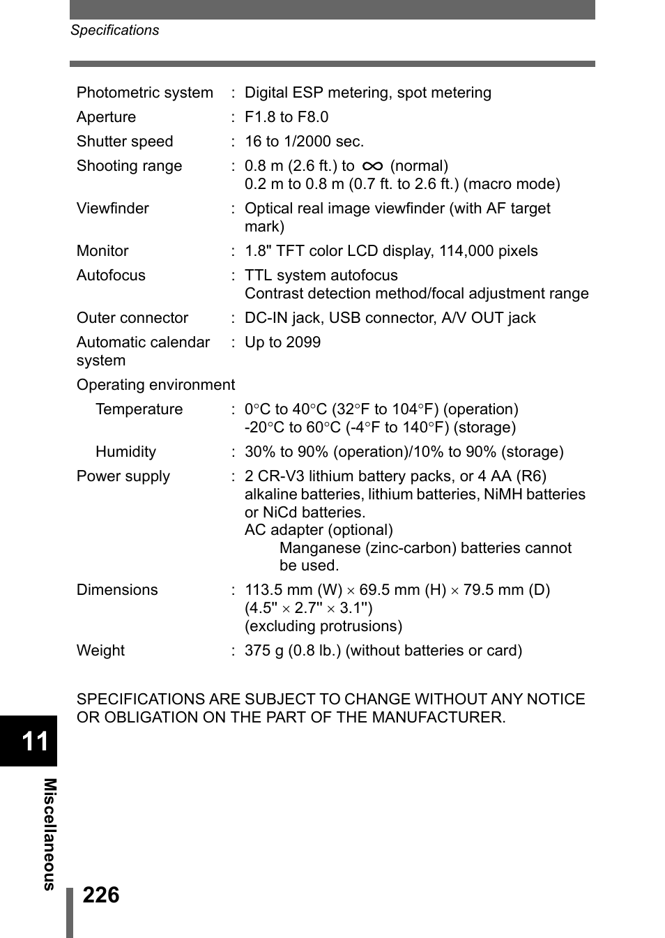 Olympus C-5050 Zoom User Manual | Page 227 / 268
