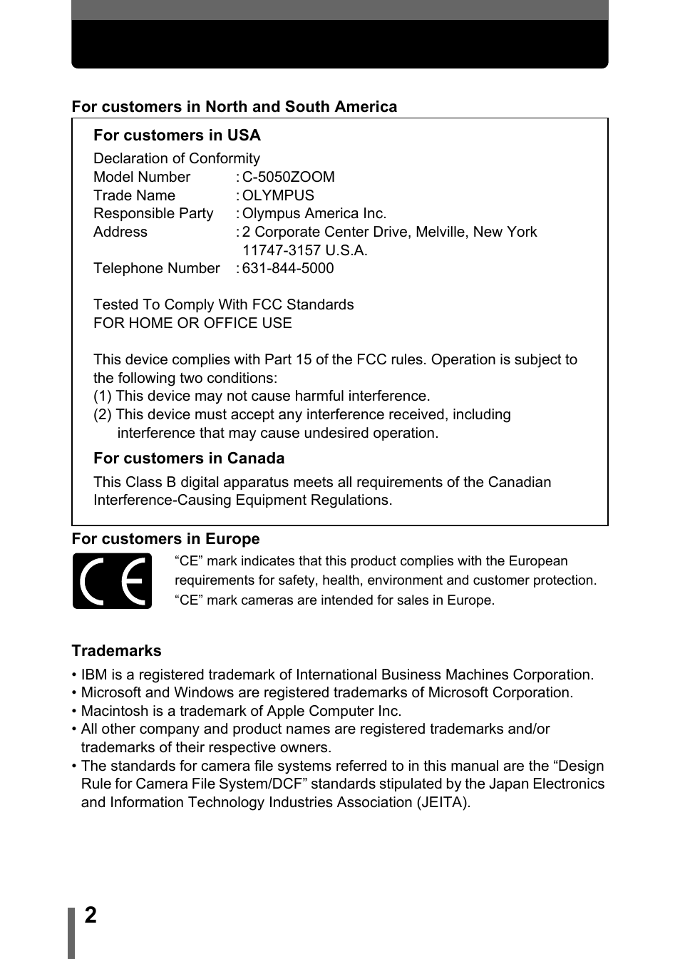 Olympus C-5050 Zoom User Manual | Page 3 / 268