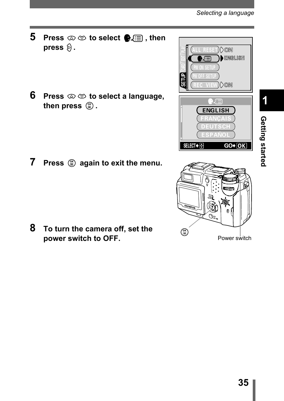 Olympus C-5050 Zoom User Manual | Page 36 / 268