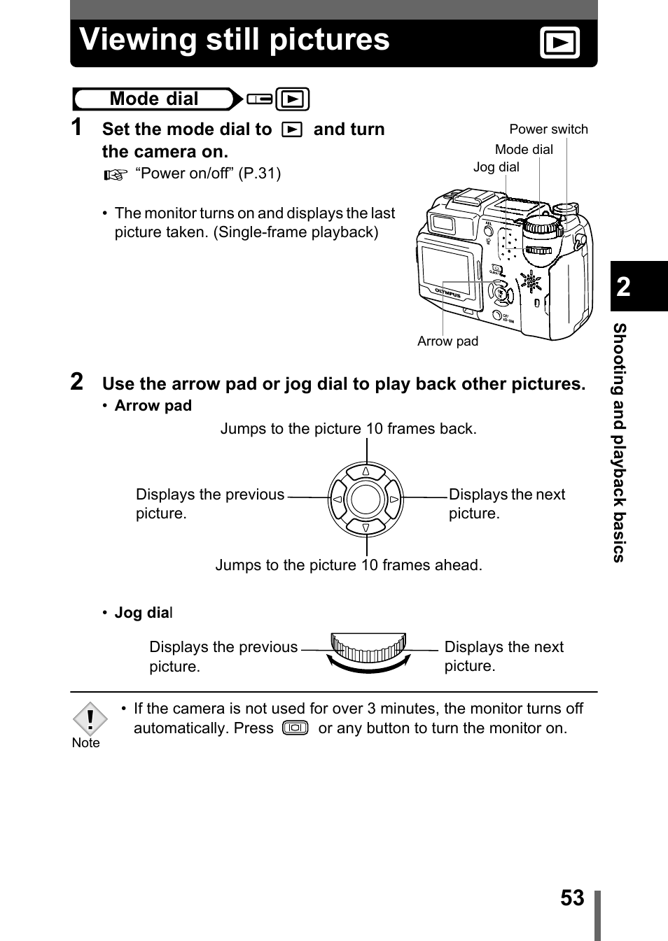 Viewing still pictures, P.53 | Olympus C-5050 Zoom User Manual | Page 54 / 268