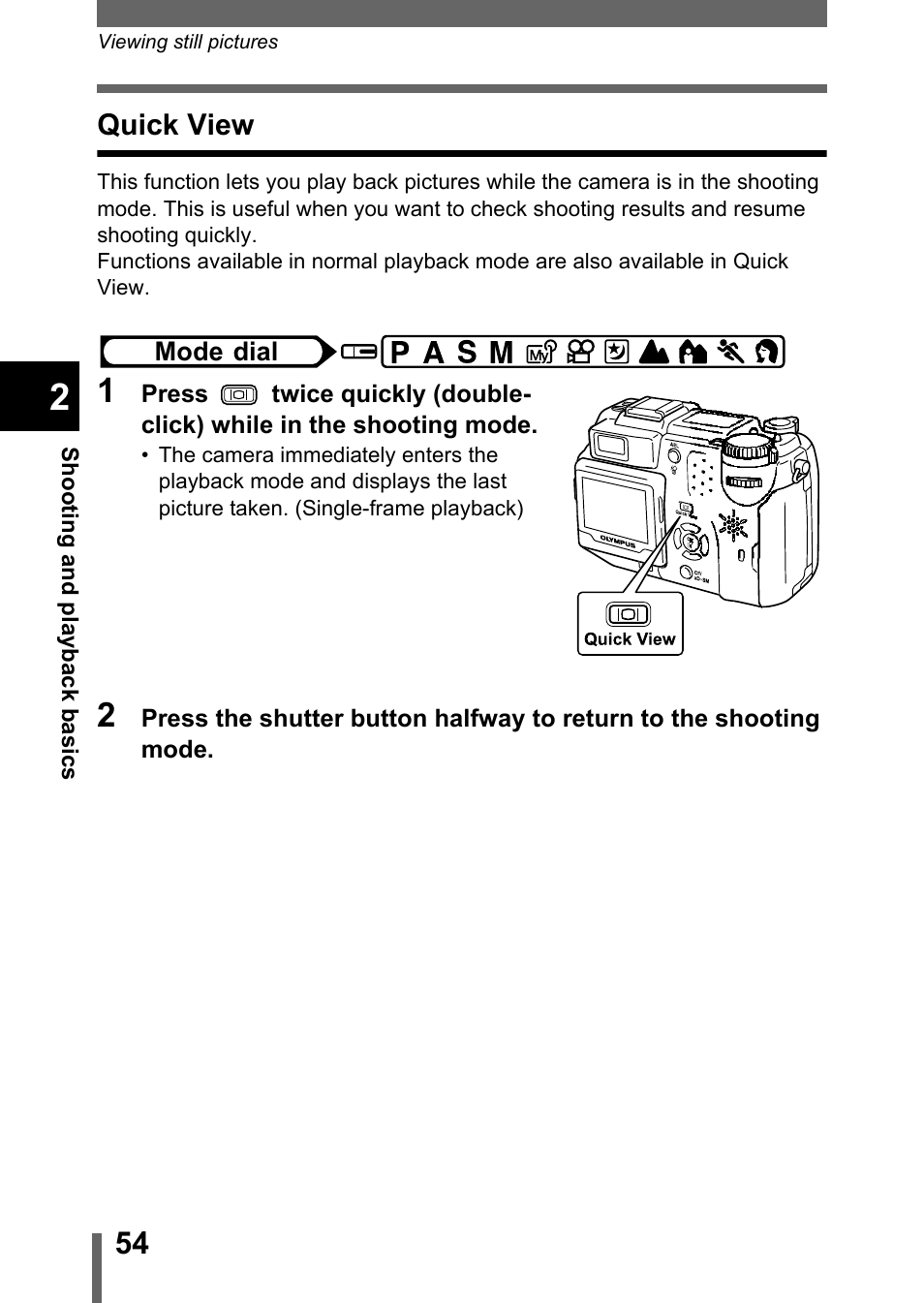 Quick view | Olympus C-5050 Zoom User Manual | Page 55 / 268