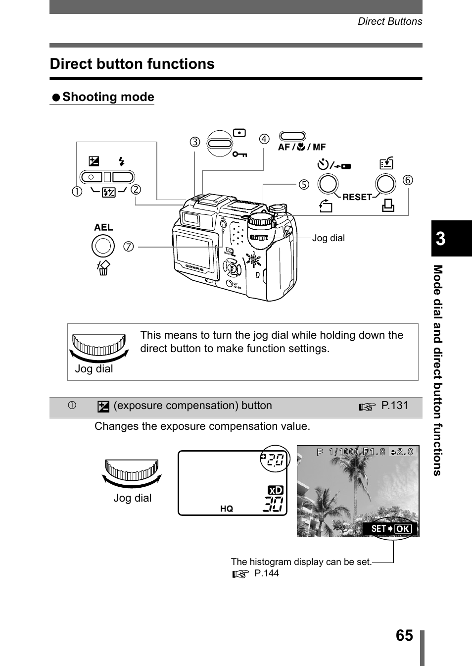 Direct button functions | Olympus C-5050 Zoom User Manual | Page 66 / 268