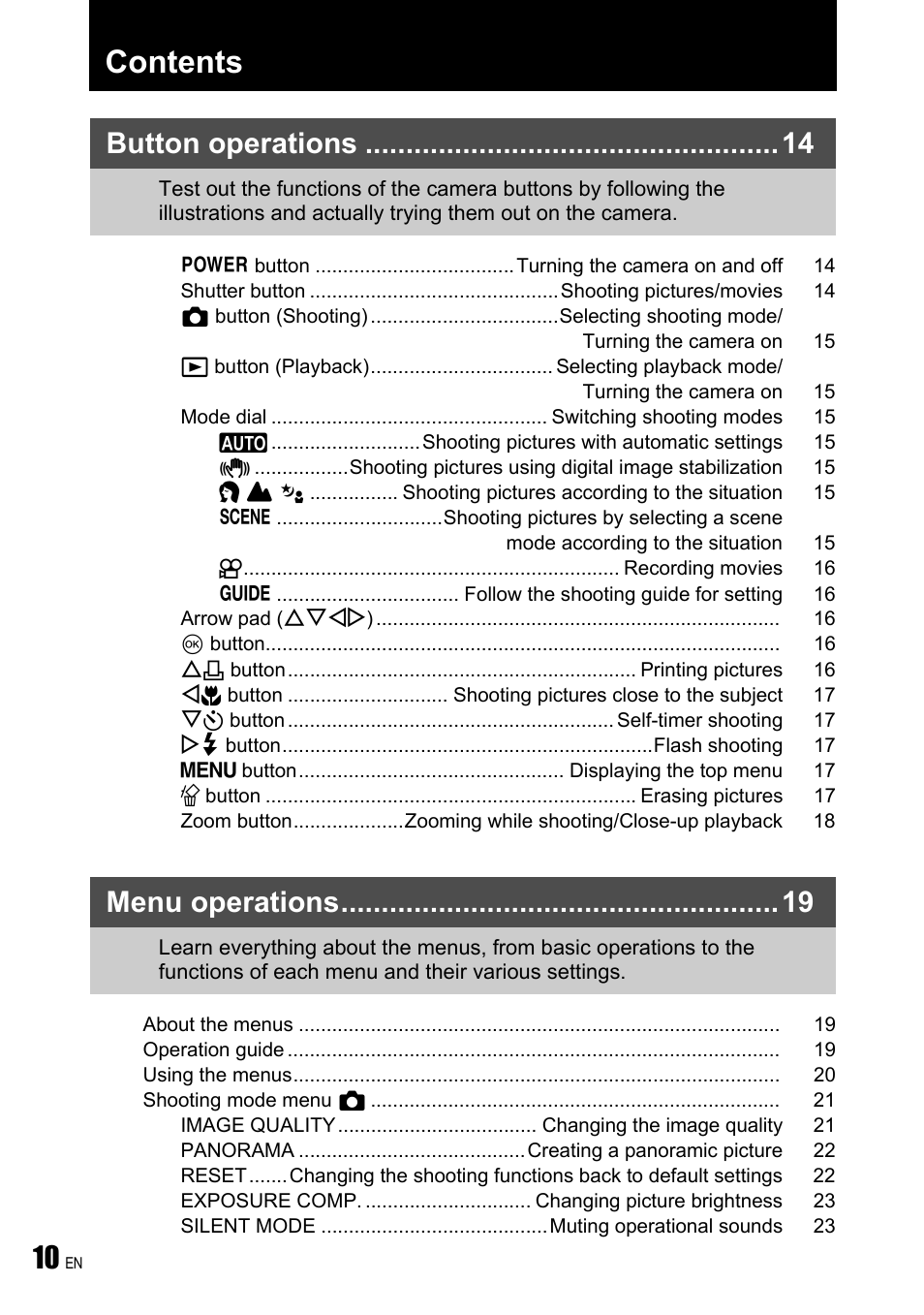 Olympus FE-190 User Manual | Page 10 / 80