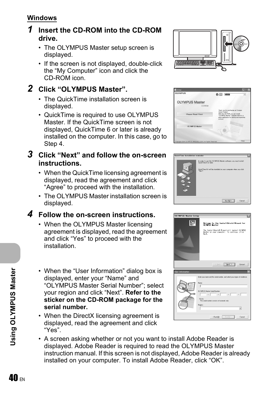 Olympus FE-190 User Manual | Page 40 / 80