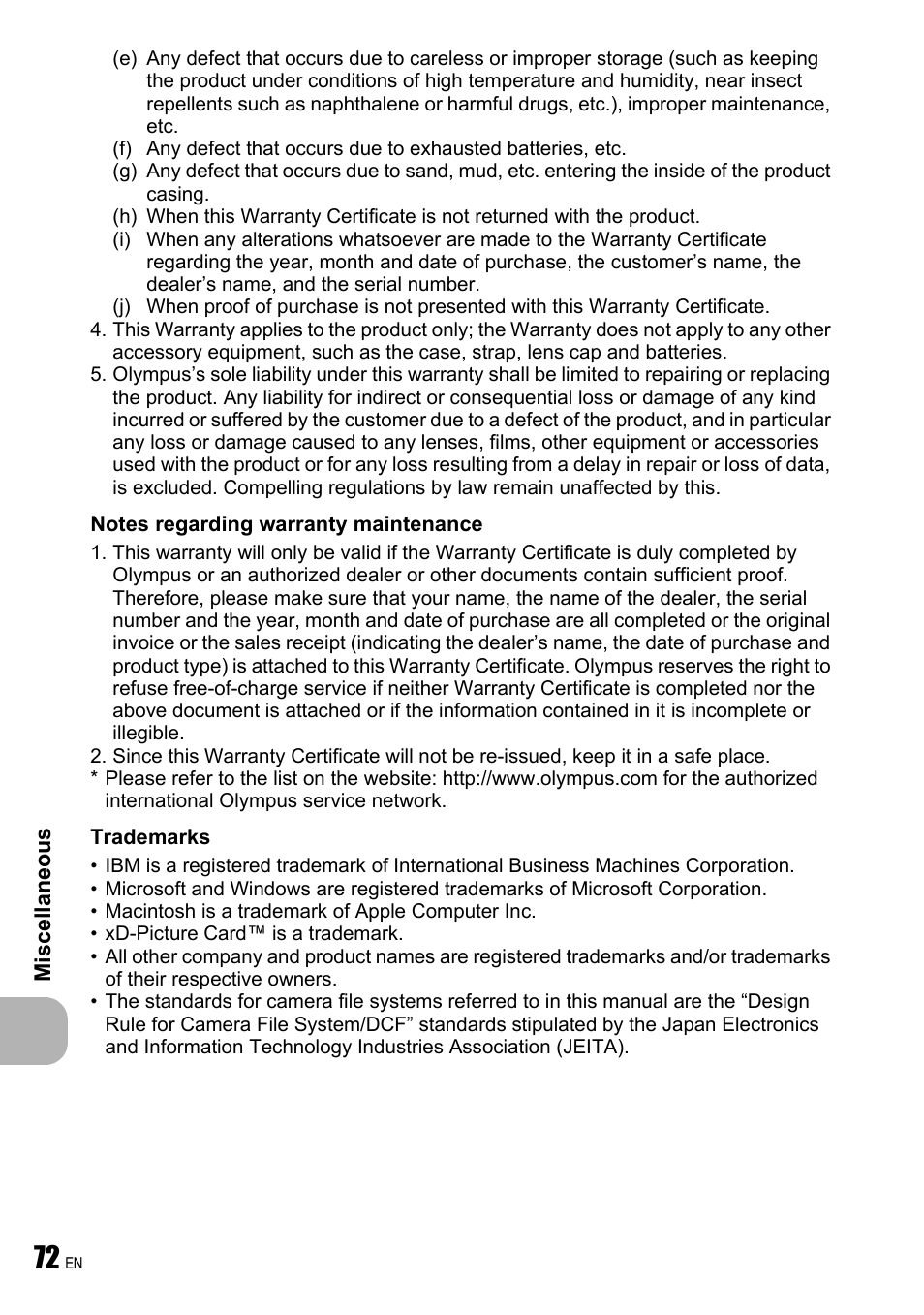 Olympus FE-190 User Manual | Page 72 / 80