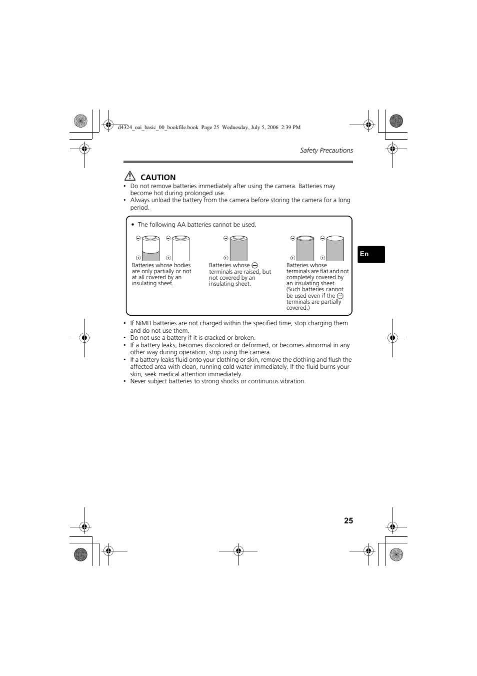 Caution | Olympus FE-170 User Manual | Page 25 / 108