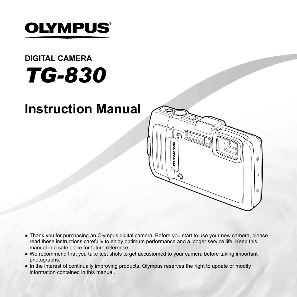 Olympus TG-830 iHS User Manual | 101 pages